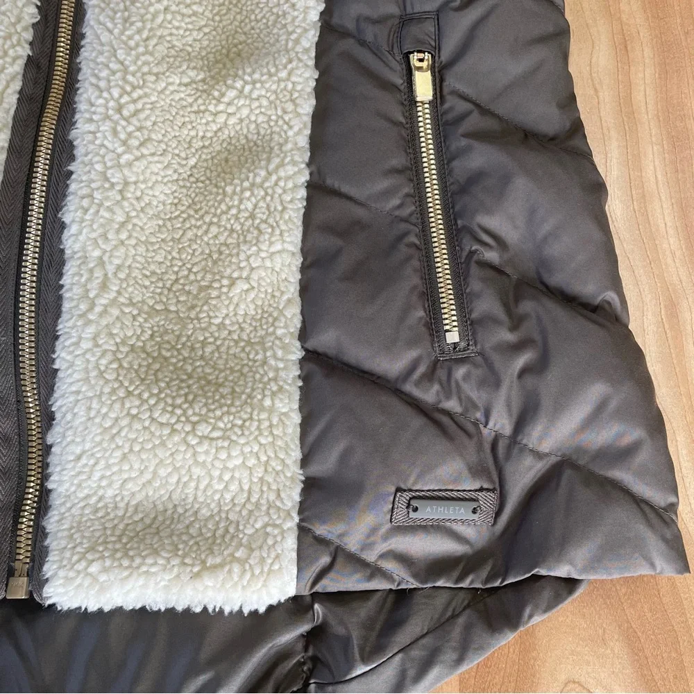 Athleta Responsible Tundra Down Puffer Shearling Vest